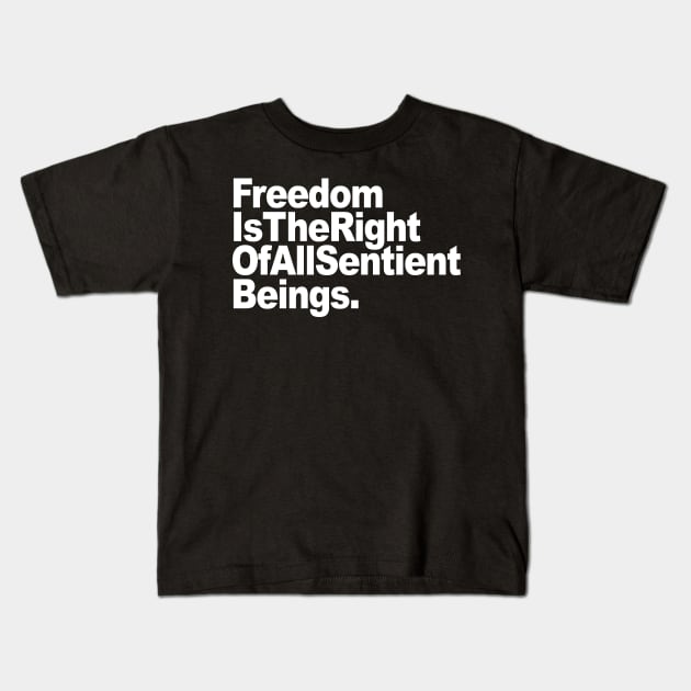 TF - Text - Freedom is the Right Kids T-Shirt by DEADBUNNEH